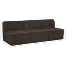  Manufacturer Color_Brown -- Ollie 90" Brown Boucle Fabric Upholstered 3 pc Armless Modular Sofa IMAGE 8
