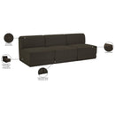  Manufacturer Color_Brown -- Ollie 90" Brown Boucle Fabric Upholstered 3 pc Armless Modular Sofa IMAGE 9