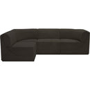  Manufacturer Color_Brown -- Ollie 98" Brown Boucle Fabric Upholstered 4 pc Modular Sectional IMAGE 4