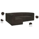  Manufacturer Color_Brown -- Ollie 98" Brown Boucle Fabric Upholstered 4 pc Modular Sectional IMAGE 8