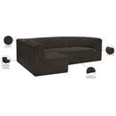  Meridian Ollie 98" Brown Boucle Fabric Upholstered 4 pc Modular Sectional IMAGE 8