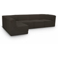  Manufacturer Color_Brown -- Ollie 128" Brown Boucle Fabric Upholstered 5 pc Modular Sectional IMAGE 1