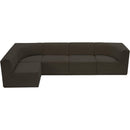  Manufacturer Color_Brown -- Ollie 128" Brown Boucle Fabric Upholstered 5 pc Modular Sectional IMAGE 6