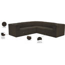  Meridian Ollie 98" Brown Boucle Fabric Upholstered 5 pc Modular Sectional IMAGE 14