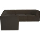  Manufacturer Color_Brown -- Ollie 98" Brown Boucle Fabric Upholstered 5 pc Modular Sectional IMAGE 6