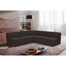  Manufacturer Color_Brown -- Ollie 94" Brown Boucle Fabric Upholstered 5 pc Modular Sectional IMAGE 2