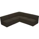  Manufacturer Color_Brown -- Ollie 94" Brown Boucle Fabric Upholstered 5 pc Modular Sectional IMAGE 5