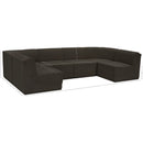  Manufacturer Color_Brown -- Ollie 128" Brown Boucle Fabric Upholstered 6 pc Modular Sectional IMAGE 12