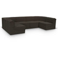  Manufacturer Color_Brown -- Ollie 128" Brown Boucle Fabric Upholstered 6 pc Modular Sectional IMAGE 1