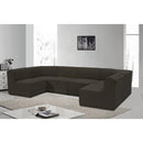 Manufacturer Color_Brown -- Ollie 128" Brown Boucle Fabric Upholstered 6 pc Modular Sectional IMAGE 2
