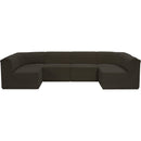  Manufacturer Color_Brown -- Ollie 128" Brown Boucle Fabric Upholstered 6 pc Modular Sectional IMAGE 4