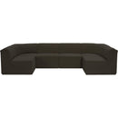 Meridian Ollie Brown Boucle Fabric Modular Sectional IMAGE 4