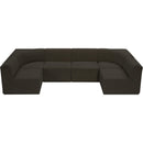  Manufacturer Color_Brown -- Ollie 128" Brown Boucle Fabric Upholstered 6 pc Modular Sectional IMAGE 5