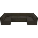 Meridian Ollie Brown Boucle Fabric Modular Sectional IMAGE 5