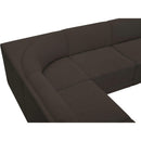  Manufacturer Color_Brown -- Ollie 128" Brown Boucle Fabric Upholstered 6 pc Modular Sectional IMAGE 10