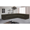  Manufacturer Color_Brown -- Ollie 128" Brown Boucle Fabric Upholstered 6 pc Modular Sectional IMAGE 2