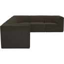 Manufacturer Color_Brown -- Ollie 128" Brown Boucle Fabric Upholstered 6 pc Modular Sectional IMAGE 6