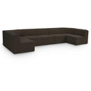Meridian Ollie Brown Boucle Fabric Modular Sectional IMAGE 1