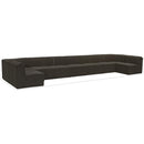 Meridian Ollie Brown Boucle Fabric Modular Sectional IMAGE 12