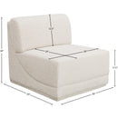  Manufacturer Color_Cream -- Ollie Cream Boucle Fabric Upholstered Modular Armless Chair IMAGE 8