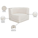  Manufacturer Color_Cream -- Ollie Cream Boucle Fabric Upholstered Modular Corner Chair IMAGE 9