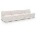 Manufacturer Color_Cream -- Ollie 120" Cream Boucle Fabric Upholstered 4 pc Armless Modular Sofa IMAGE 1