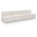 Meridian Ollie Cream Boucle Fabric Modular Sofa IMAGE 1