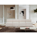  Manufacturer Color_Cream -- Ollie 120" Cream Boucle Fabric Upholstered 4 pc Armless Modular Sofa IMAGE 2