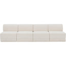  Manufacturer Color_Cream -- Ollie 120" Cream Boucle Fabric Upholstered 4 pc Armless Modular Sofa IMAGE 4