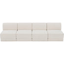  Manufacturer Color_Cream -- Ollie 120" Cream Boucle Fabric Upholstered 4 pc Armless Modular Sofa IMAGE 5