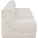  Manufacturer Color_Cream -- Ollie 120" Cream Boucle Fabric Upholstered 4 pc Armless Modular Sofa IMAGE 6