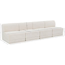  Manufacturer Color_Cream -- Ollie 120" Cream Boucle Fabric Upholstered 4 pc Armless Modular Sofa IMAGE 8