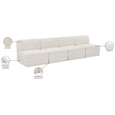  Manufacturer Color_Cream -- Ollie 120" Cream Boucle Fabric Upholstered 4 pc Armless Modular Sofa IMAGE 9