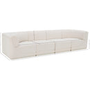  Manufacturer Color_Cream -- Ollie 128" Cream Boucle Fabric Upholstered 4 pc Modular Sofa IMAGE 12