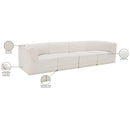  Manufacturer Color_Cream -- Ollie 128" Cream Boucle Fabric Upholstered 4 pc Modular Sofa IMAGE 13