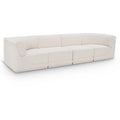  Manufacturer Color_Cream -- Ollie 128" Cream Boucle Fabric Upholstered 4 pc Modular Sofa IMAGE 1