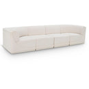  Manufacturer Color_Cream -- Ollie 128" Cream Boucle Fabric Upholstered 4 pc Modular Sofa IMAGE 1