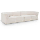 Meridian Ollie Cream Boucle Fabric Modular Sofa IMAGE 1