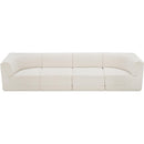  Manufacturer Color_Cream -- Ollie 128" Cream Boucle Fabric Upholstered 4 pc Modular Sofa IMAGE 6