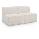  Manufacturer Color_Cream -- Ollie 60" Cream Boucle Fabric Upholstered 2 pc Armless Modular Loveseat IMAGE 1