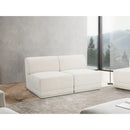  Manufacturer Color_Cream -- Ollie 60" Cream Boucle Fabric Upholstered 2 pc Armless Modular Loveseat IMAGE 2