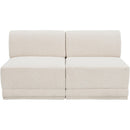  Manufacturer Color_Cream -- Ollie 60" Cream Boucle Fabric Upholstered 2 pc Armless Modular Loveseat IMAGE 4