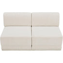  Manufacturer Color_Cream -- Ollie 60" Cream Boucle Fabric Upholstered 2 pc Armless Modular Loveseat IMAGE 5
