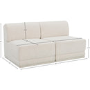  Manufacturer Color_Cream -- Ollie 60" Cream Boucle Fabric Upholstered 2 pc Armless Modular Loveseat IMAGE 8