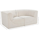  Manufacturer Color_Cream -- Ollie 68" Cream Boucle Fabric Upholstered 2 pc Modular Loveseat IMAGE 10