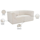  Manufacturer Color_Cream -- Ollie 68" Cream Boucle Fabric Upholstered 2 pc Modular Loveseat IMAGE 11