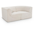  Manufacturer Color_Cream -- Ollie 68" Cream Boucle Fabric Upholstered 2 pc Modular Loveseat IMAGE 1