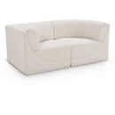  Manufacturer Color_Cream -- Ollie 68" Cream Boucle Fabric Upholstered 2 pc Modular Loveseat IMAGE 1
