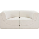  Manufacturer Color_Cream -- Ollie 68" Cream Boucle Fabric Upholstered 2 pc Modular Loveseat IMAGE 5