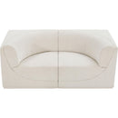  Manufacturer Color_Cream -- Ollie 68" Cream Boucle Fabric Upholstered 2 pc Modular Loveseat IMAGE 6